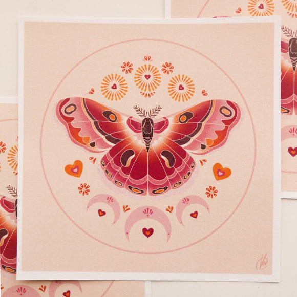 Pink Moth Print